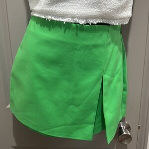 Anthropologie English factory green mini skirt skort shorts XS S